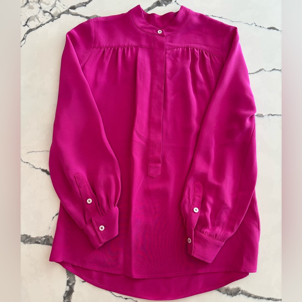 Ann Mashburn Elegant Vibrant Pink Women's Blouse— XS